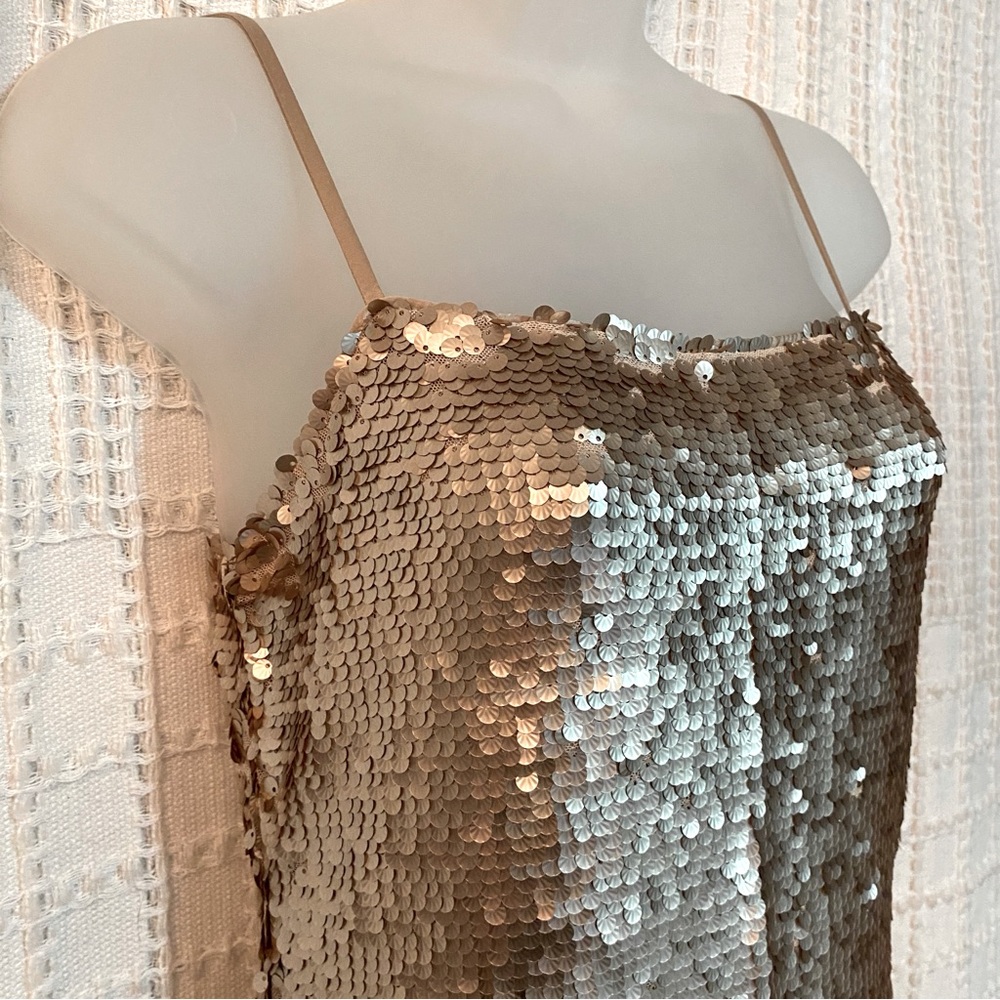 NWT Lulus Top Of The Hour Rose Gold Sequin Mini Dress Pink, Size S - Picture 3 of 6